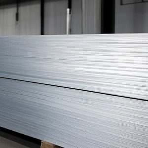 Pressure vessel steel plate sheets stacked in warehouse