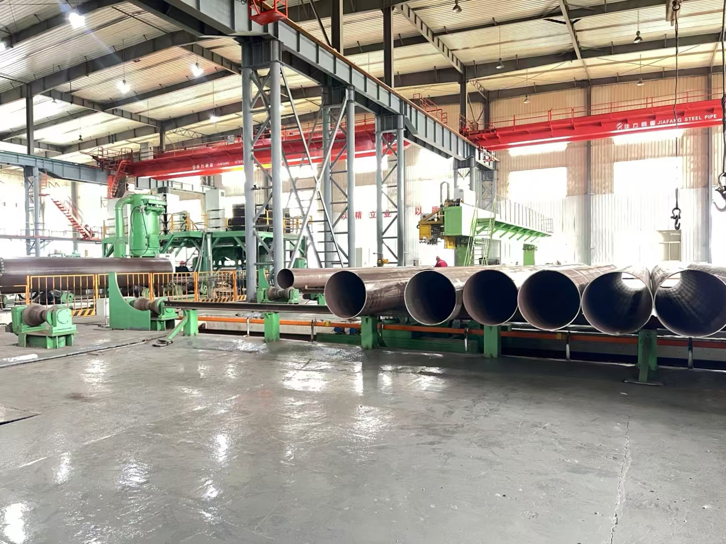 Steel pipe production workshop
