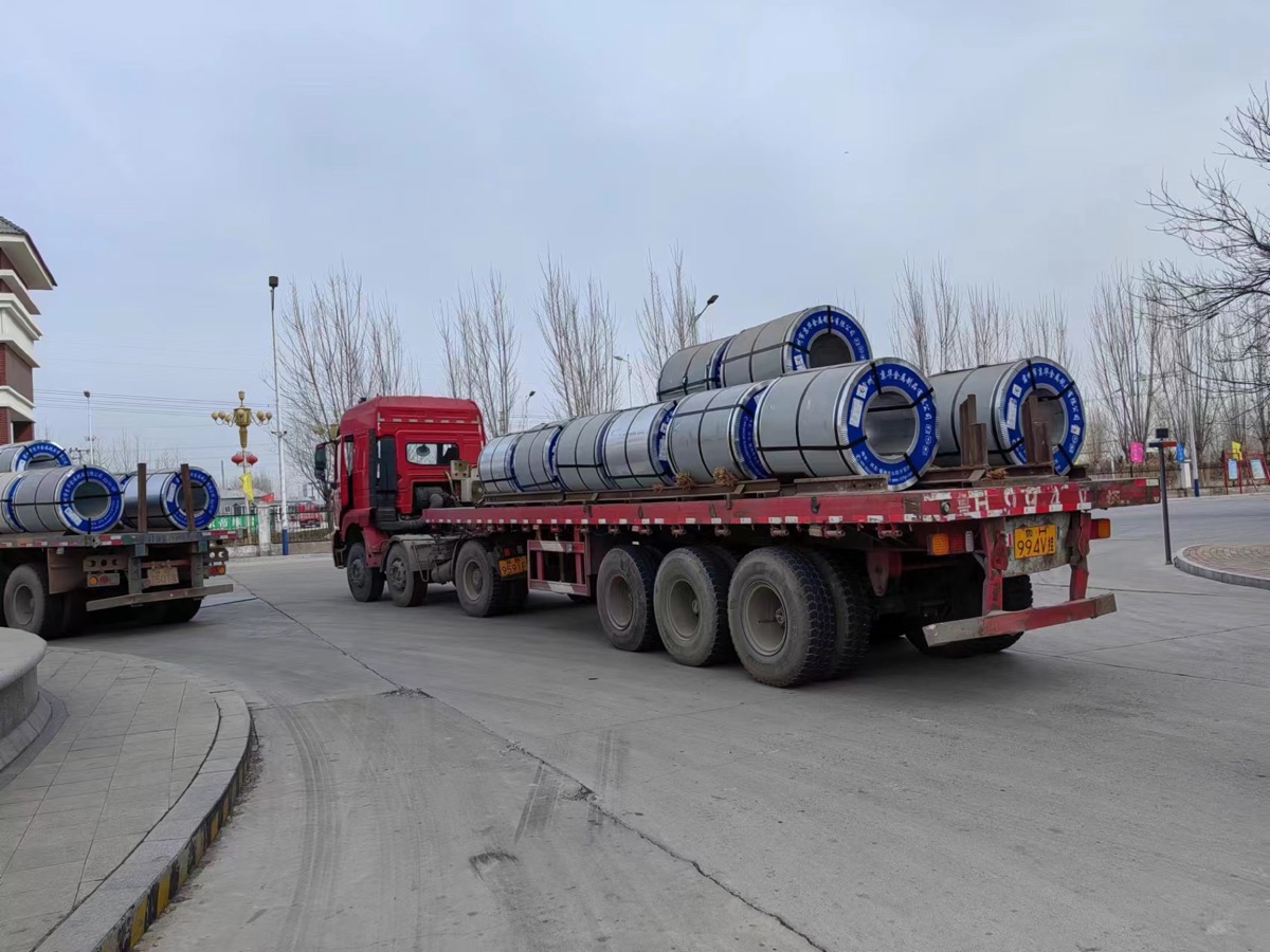 Coils prepared for truck loading